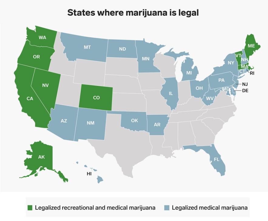 States Where Weed Is Legal In The USA